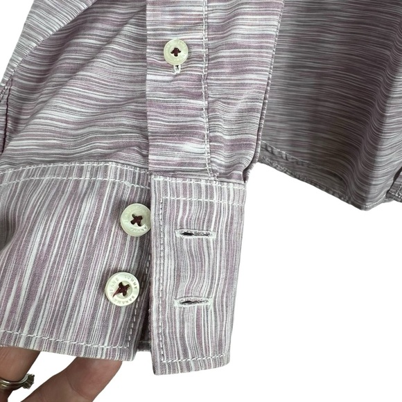 TOMMY BAHAMA Island Modern Fit Lavender Button Down Long Sleeve Shirt Large - Picture 4 of 6